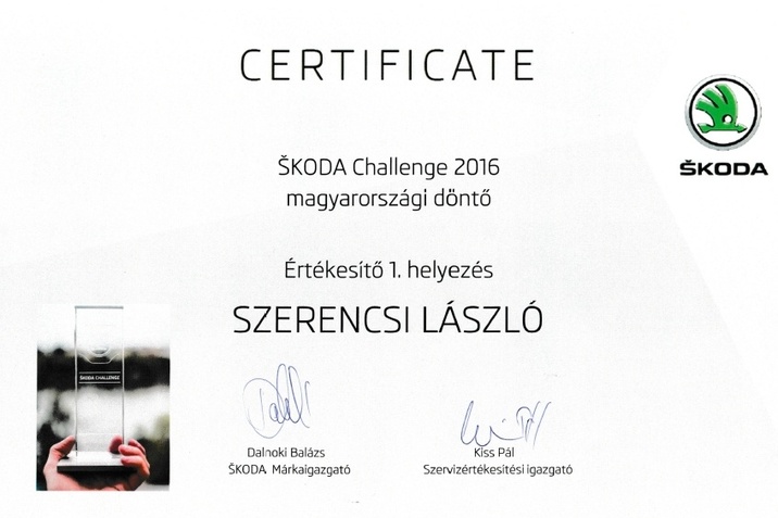 Szerencsi László - Skoda Challenge 1. hely magyarországi döntő